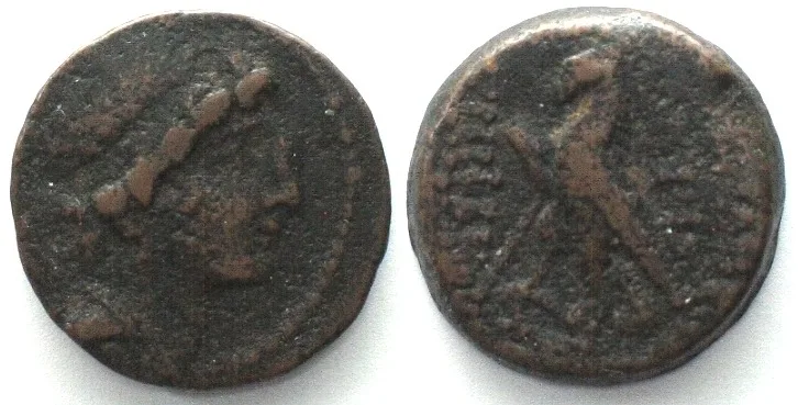 -175/-164 SELEUCIS & PIERIA. Antioch. AE 18mm, ANTIOCHOS IV EPIPHANES 175-164 BC VF-