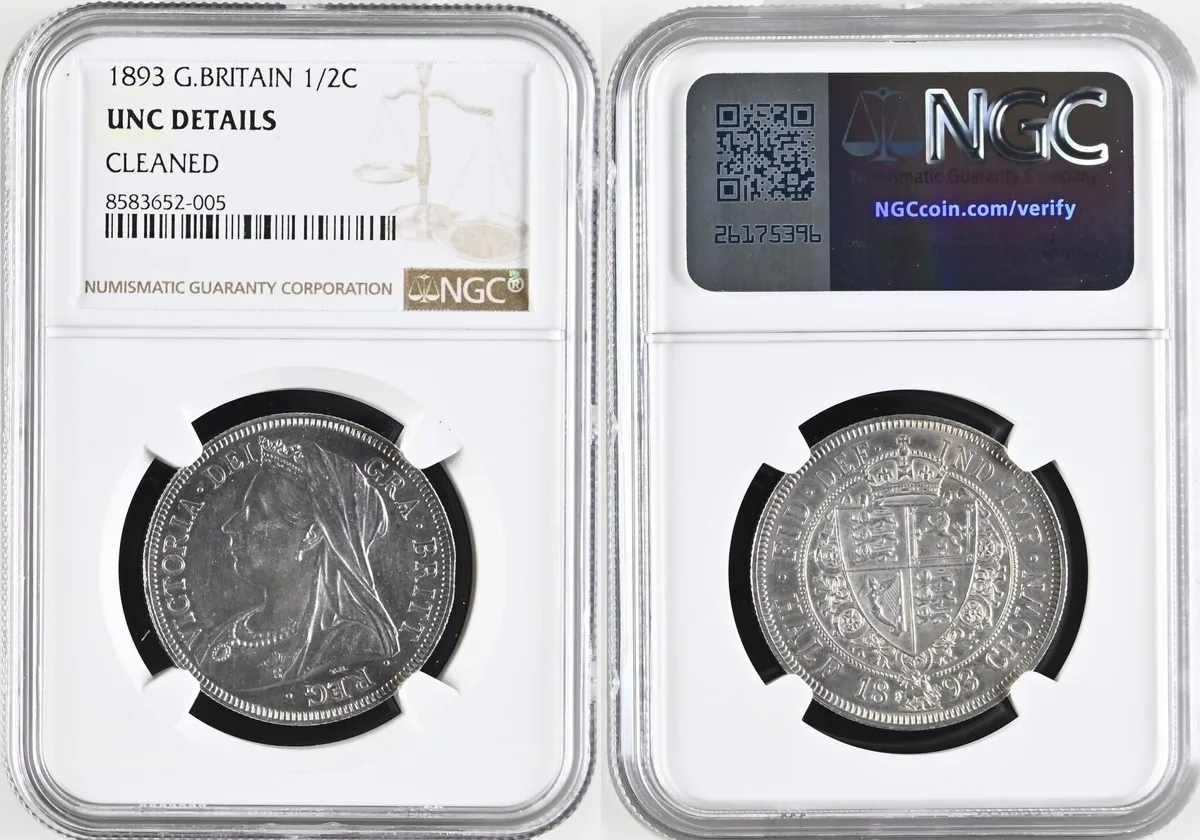 1/2C 1893 GREAT BRITAIN Halfcrown 1893 VICTORIA silver FROM SPECIMEN SET NGC UNC DETAILS