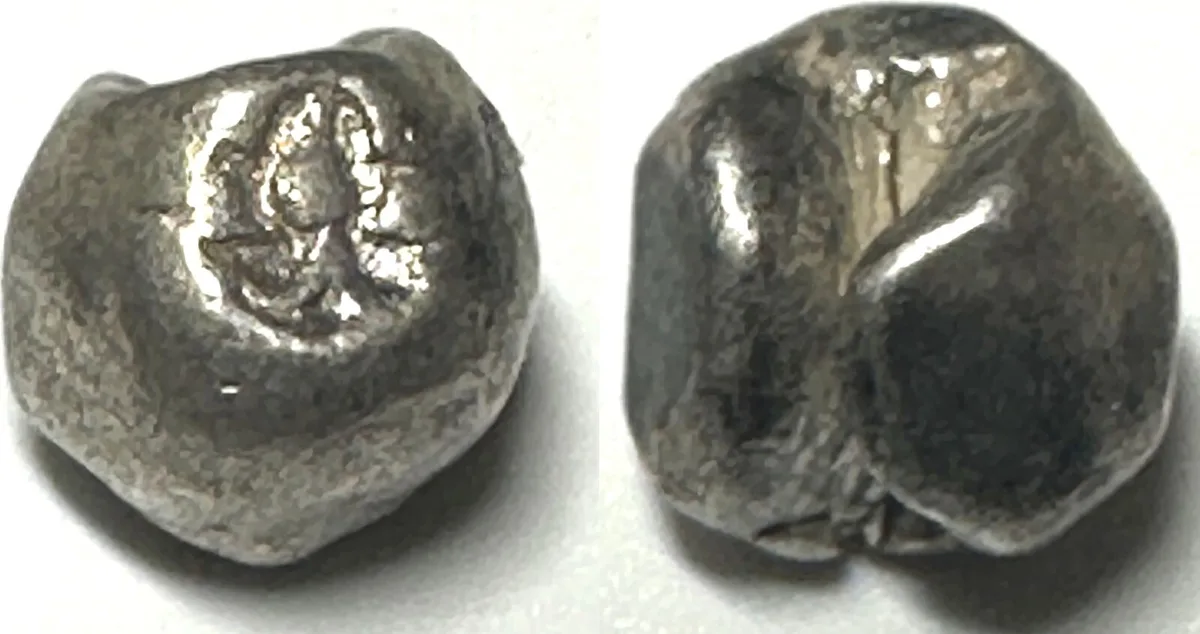 1824-1851 THAILAND Fuang (1/8 Baht) RAMA III (1824-1851) Bai Matum, Pot Duang Bullet Coin VF+