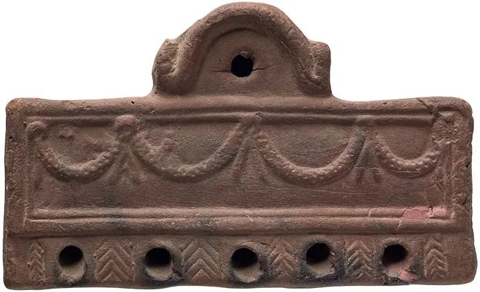 Roman Rectangular Oil Lamp with Multiple Wick Holes