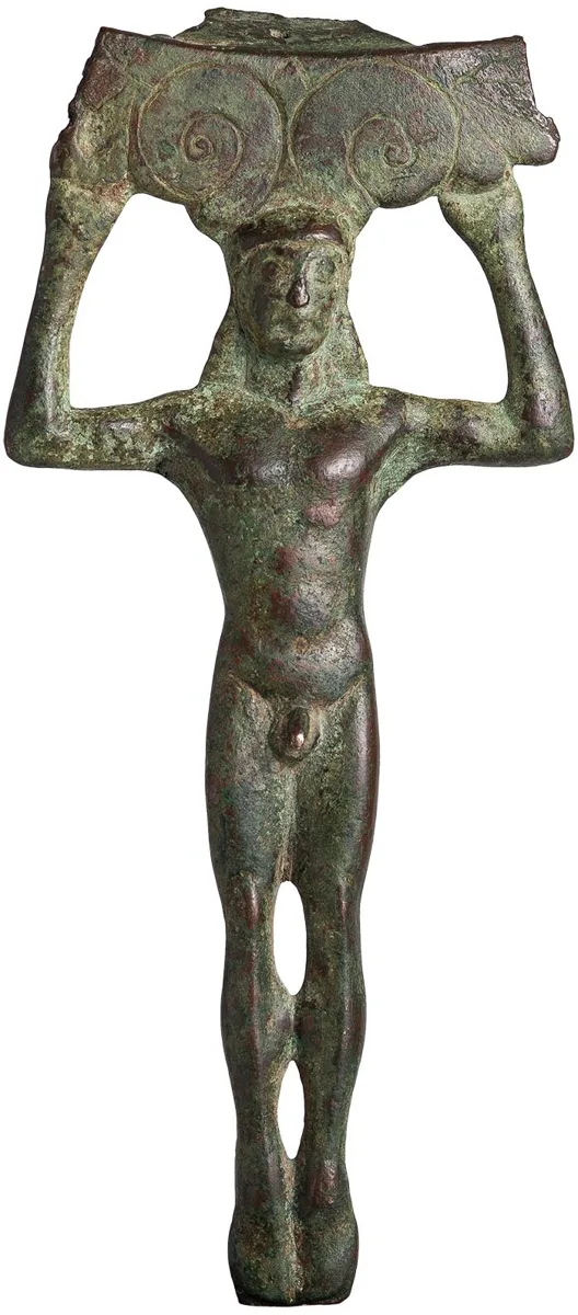 Greek Bronze Patera Handle