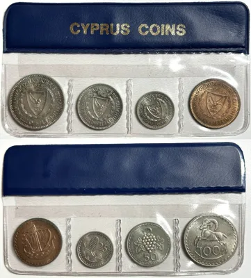 1973 CYPRUS 1973 BU MINT SET, 4 coins BU