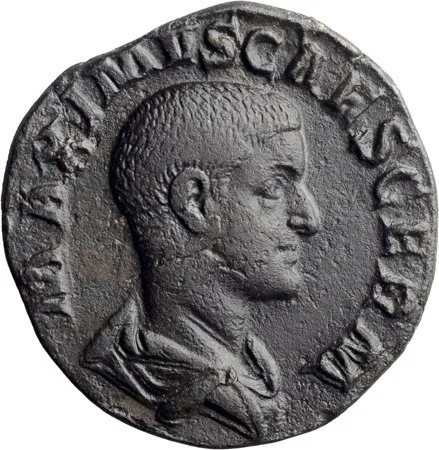 Maximus as Caesar. Sestertius