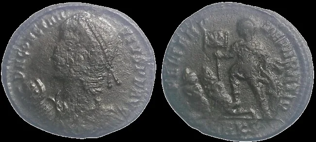 Constantius II 337-355 AD (Struck 348 & 350 AD) AE 21.3mm 4.12gm fractional Centenionalis, Cyzicus