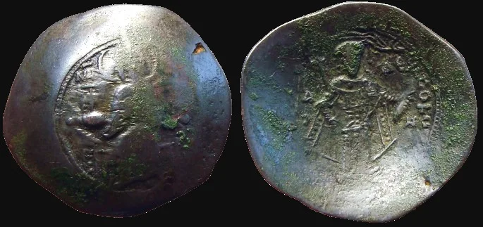 Isaac II, Angelus 1185-1195 AD, AE 27.3mm 4.19gm, Aspron Trachy Constantinople
