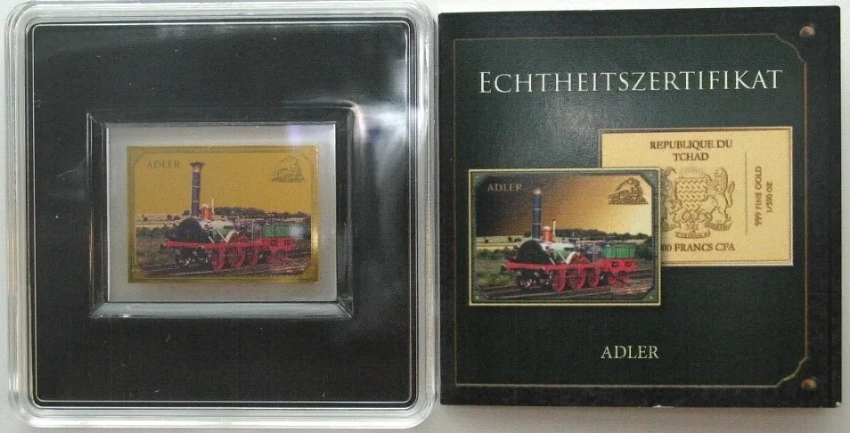 2020 CHAD 3000 Francs (2020) Adler, HISTORIC STEAM LOCOMOTIVES Gold BU
