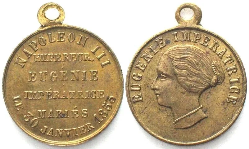 1853 EUGENIE IMPERATRICE - NAPOLEON III, Medal 1853, brass, 21mm UNC-