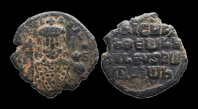 Romanus I 920-944 AD AE 25.8mm 8.72g. Follis. Constantinople Mint, Romanus w. transverse labarum and globus cruciger, Usurper