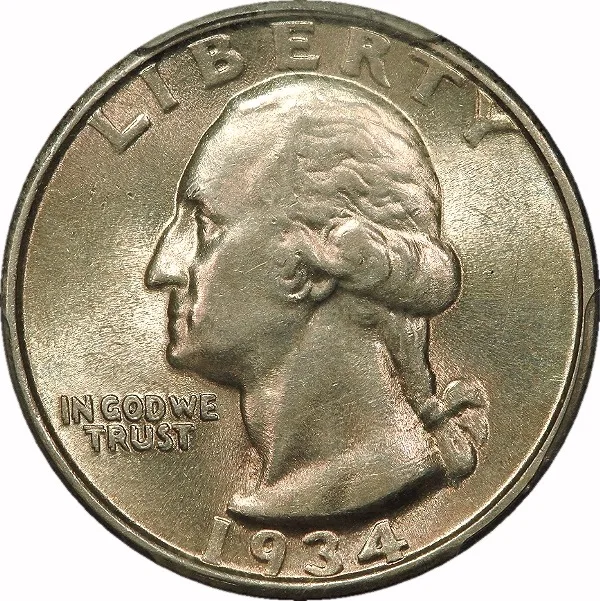 Washington 25¢, 1934, Doubled Die Obverse, 25¢, AU55 , PCGS/CAC