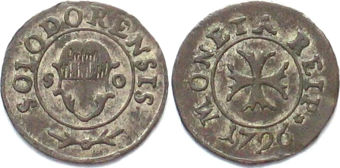 1796 Swiss SOLOTHURN Vierer 1796 billon XF! EF