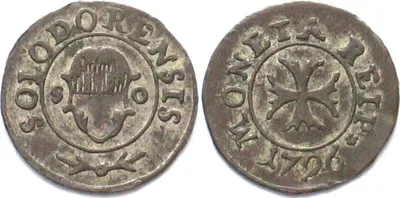 1796 Swiss SOLOTHURN Vierer 1796 billon XF! EF