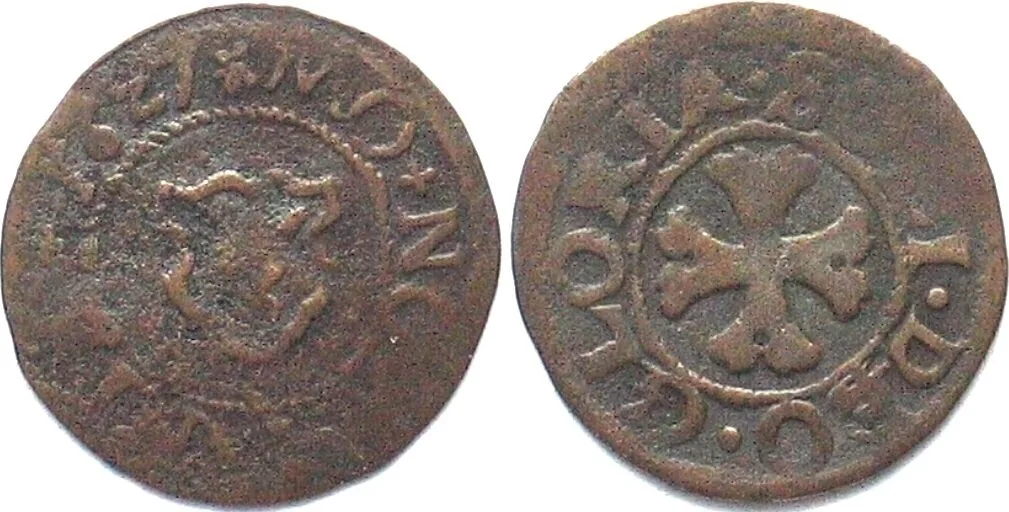 1627 Swiss Cantons URI Kreuzer 1627 copper SCARCE! VF