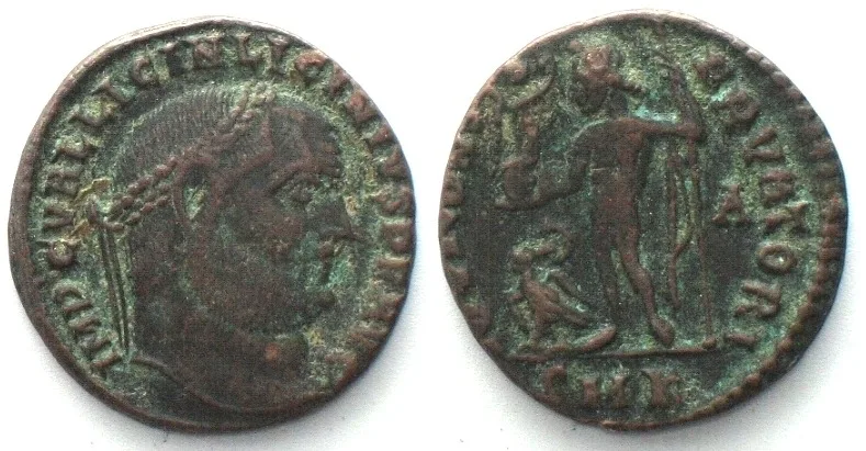 313-315 LICINIUS I (308-324 AD). AE Follis, 313-315, SMK Cyzicus mint, IOVI CONSERVATORI EF