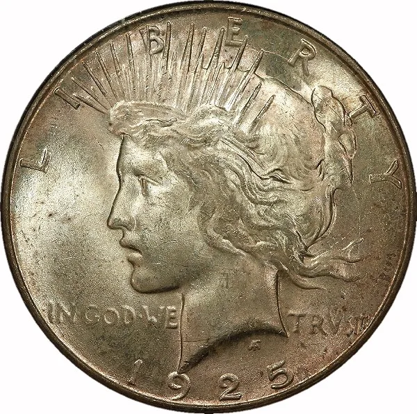 Peace Dollar, 1925-S, $1, MS64 , PCGS