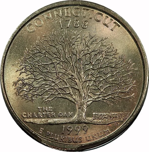 Washington 25¢, 1999, Struck 95% Off Center into coin 2. Obverse indent. MAted Pair, 25¢, MS64 , PCGS
