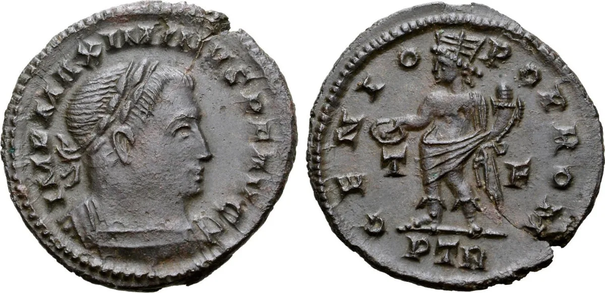 Maximinus II Æ Nummus. Treveri, AD 310-313.