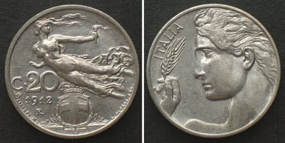 1912 ITALY 20 Centesimi 1912 nickel UNC-!