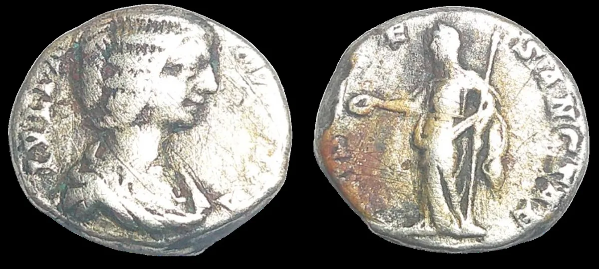 The Most Powerful Woman Who Ever Lived: Box of Silver Roman Denarius of Julia Domna (One-Coin Wooden Box)