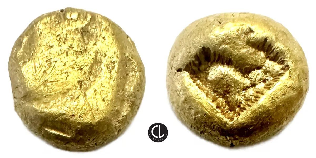 Ionia, Uncertain, Circa 650-600, Hemihekte – Twelfth Stater, Globular Surface / Incuse Punch – RRR