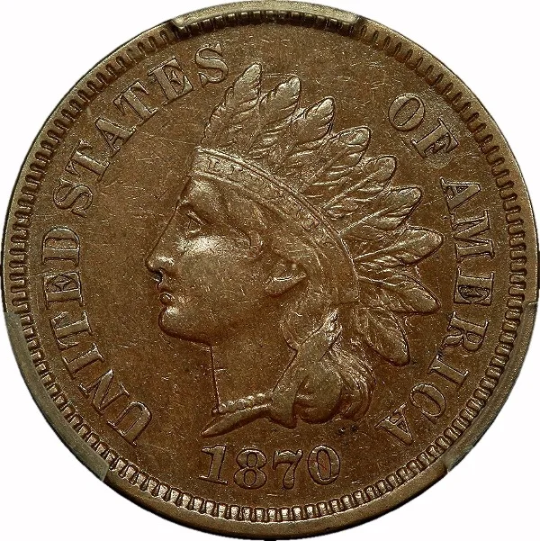 Indian Cent, 1870, 1¢, EF40 BN, PCGS