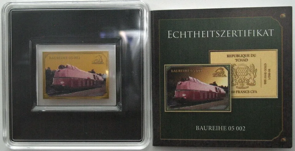 2020 CHAD 3000 Francs (2020) Baureihe 05 002, HISTORIC STEAM LOCOMOTIVES Gold BU
