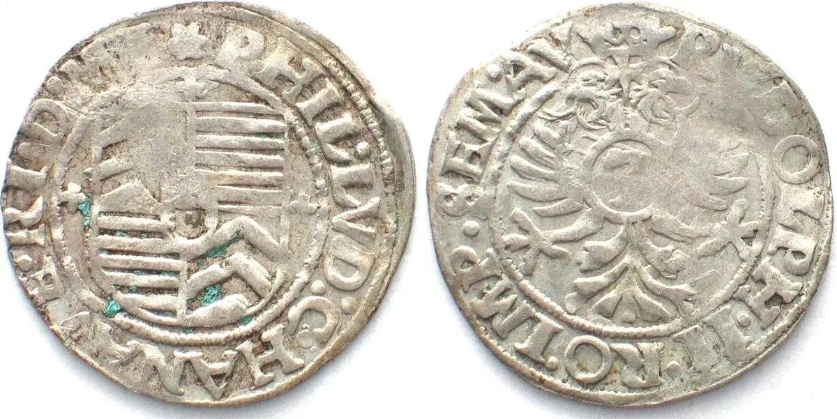 1580-1612 German States HANAU-MUNZENBERG 3 Kreuzer PHILIPP LUDWIG II 1580-1612 silver VF+