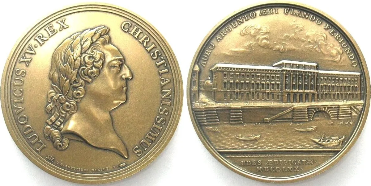 1988 FRANCE Medal 1988 BUILDING OF THE HOTEL DES MONNAIES bronze 49mm UNC-