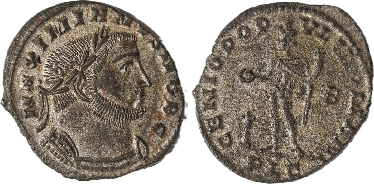 Galerius AE1 301-303 AD. Lugdunum