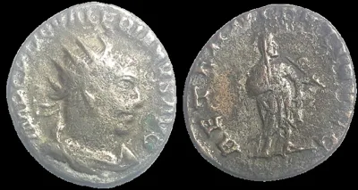VALERIAN I 253-260 AD (Struck 254-255 AD) AR 20.2mm, 3.42gm Antoninianus. Moesia (Viminacium) mint. Very scarce