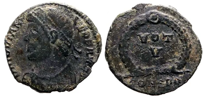 Jovian 363-364 AD, AE 18.5mm 2.88gm follis. Constantinople