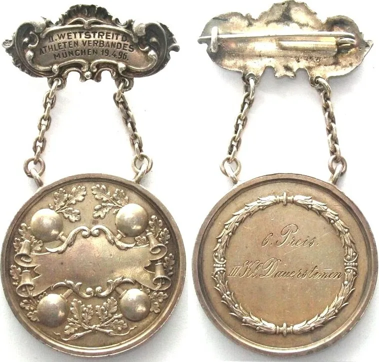 1896 MUNICH 2ND ATHLETICS TOURNAMENT 1896 LIFTING 40mm EF