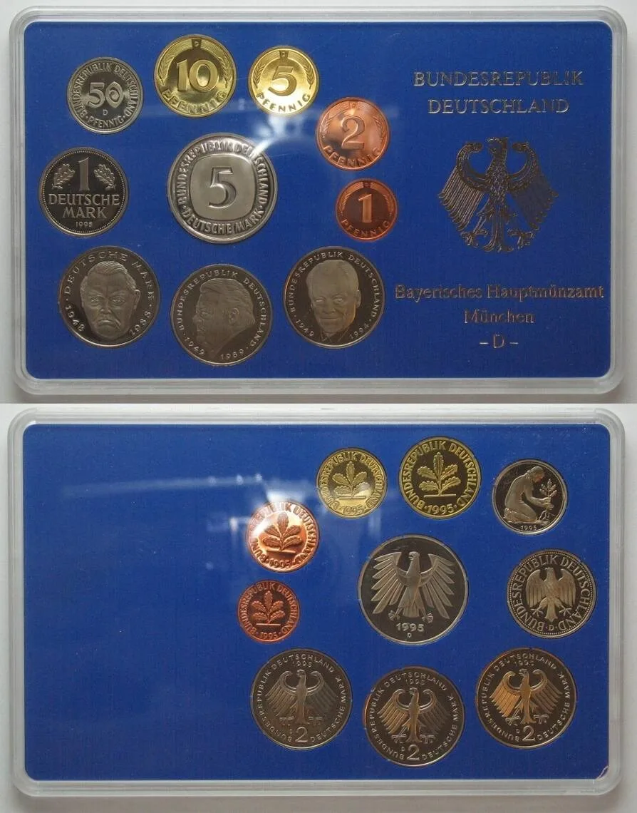 1995 GERMANY 1995 D PROOF SET - SCARCE YEAR!!! Proof