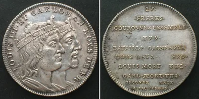 1820 LOUIS III & CARLOMAN Silver Medal about 1820, by Thomas Bernard, Prooflike