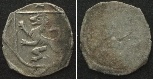1517-1540 PASSAU Bishopric. Uniface Pfennig ND, ERNST of BAVARIA 1517-40, silver AU!