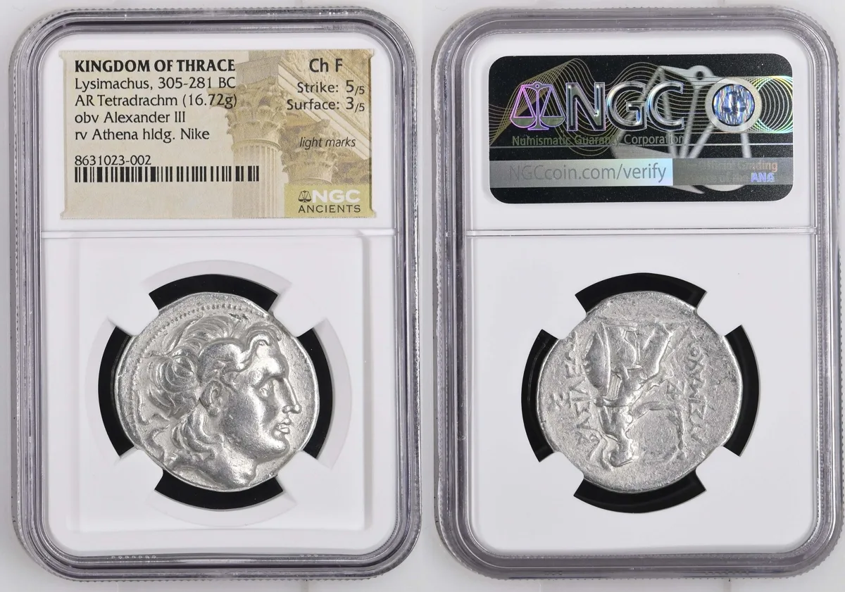 Tetradrachm 305-281 BC Lysimachus Ch F 5 / 5-3 / 5