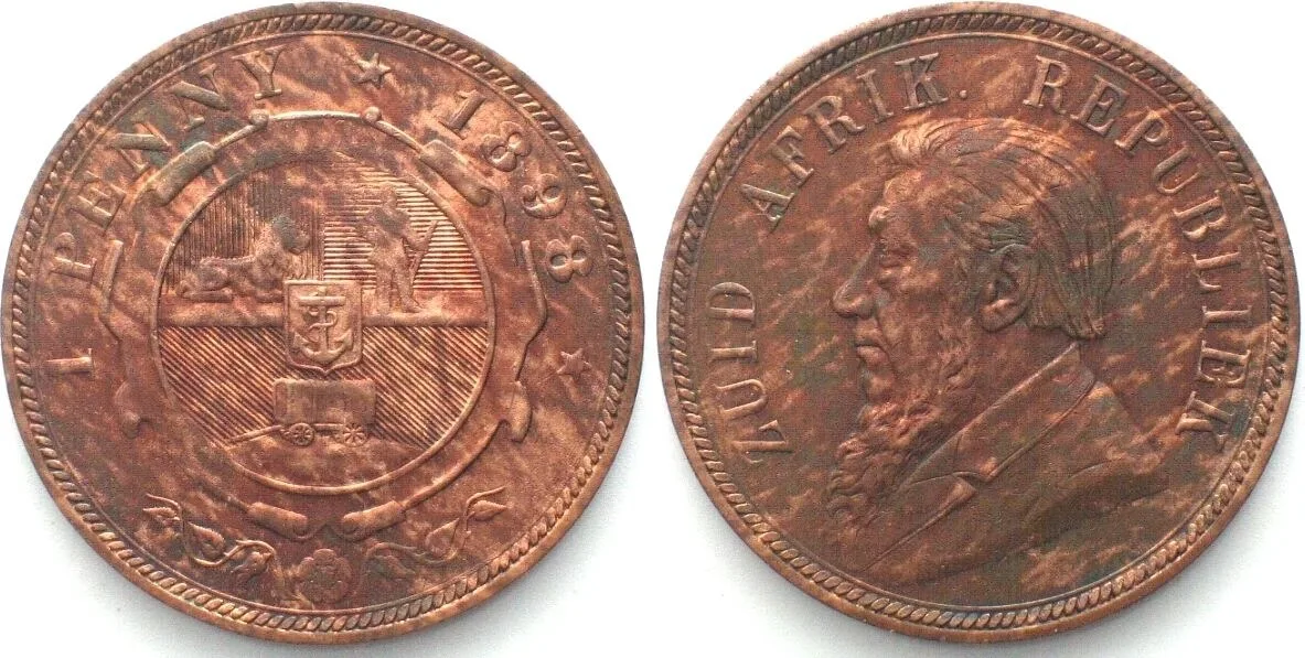 1898 SOUTH AFRICA Penny 1898 KRUGER bronze UNC!
