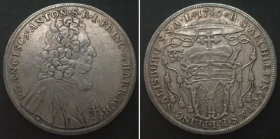 1716 SALZBURG Archbishopric. Thaler 1716, FRANZ ANTON v. HARRACH, silver VF+