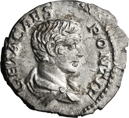 Geta as Caesar. Denarius