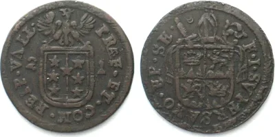 1721 VALAIS Bishopric SITTEN 1/2 Batzen 1721 FRANZ JOSEPH SUPERSAXO billon VF-XF VF-EF
