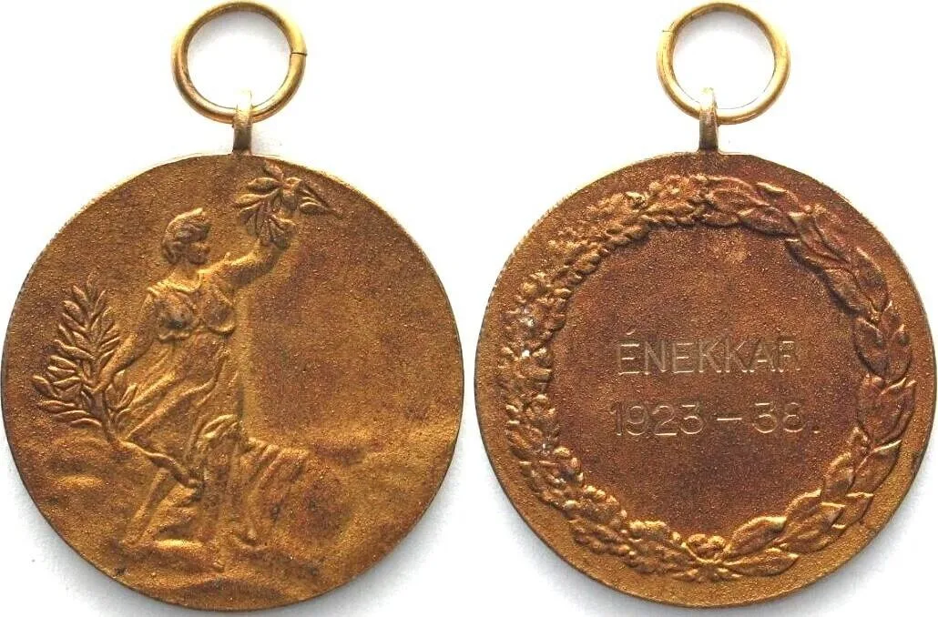 1938 HUNGARY Medal CHOIR 1923-38 bronze 33mm UNC