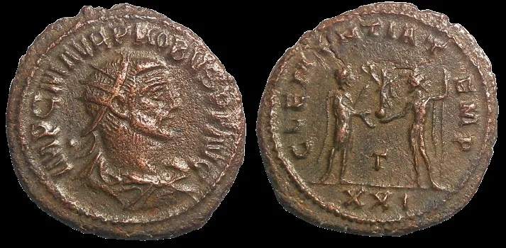 Probus Struck 281 AD, BI Antoninianus 22mm 4gm, Antioch, Nicely Centered VF