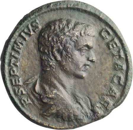 Geta as Caesar. Sestertius