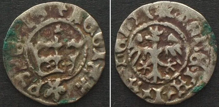 1492-1501 POLAND Krakow 1/2 Grosz JOHN I ALBERT (1492-1501) silver VF+