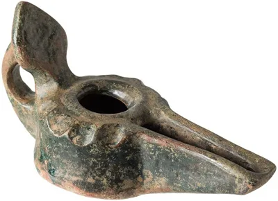 Persian Seljuk Glazed Terracotta Oil Lamp