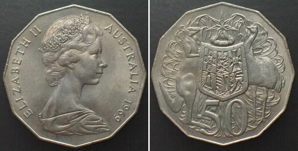 1969 AUSTRALIA 50 Cents 1969 Cu-Ni UNC!!!