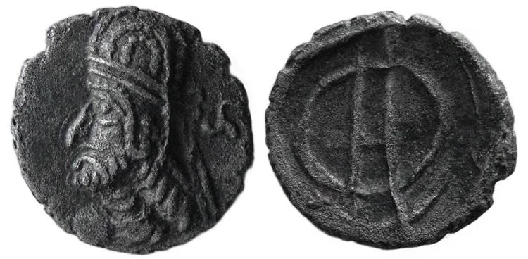 KINGS of PERSIS, Uncertain King II. 1st century AD. AR Hemidrachm, Choice EF. Original find patina