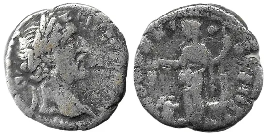 Antoninus Pius; 138-161 AD (Struck 158 AD) AR Denarius, 16mm 3.05g. Rome