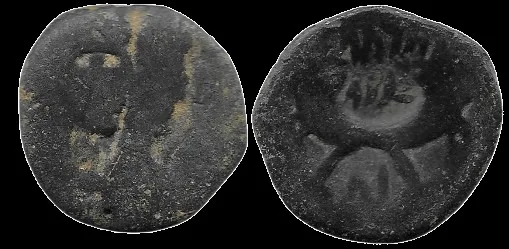 NABATEAN Azetas IV With Shaqilat 9BC- 40 AD AE Drachm 17.2mm 2.6gm Petra mint. Struck 20-40 AD