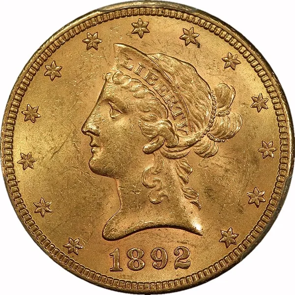 $10 Liberty, 1892-S, $10, MS63 , PCGS