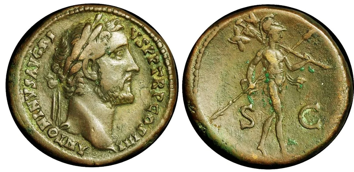 c. AD 147 Roman Empire, Antoninus Pius, AE Sestertius in VF+ scarce